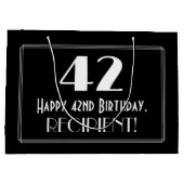 42e verjaardag: Art Deco geïnspireerde stijl "42", Groot Cadeauzakje (Achterkant)