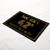 42e verjaardag — Art Deco Style "42" + Naam Folie Uitnodiging (Gedraaid)