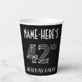 42e verjaardag: Art Deco Style + aangepaste naam Papieren Bekers (Achterkant)