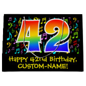 42e verjaardag - Colorful Music Symbols, Rainbow 4 Groot Cadeauzakje (Voorkant)