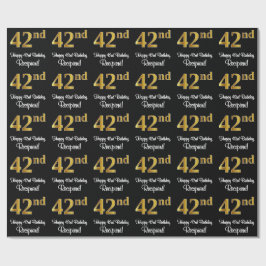 42e verjaardag: Elegante luxe Faux Gold look # Cadeaupapier