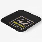 42e verjaardag: Floral Flowers Number, Custom Name Papieren Bordje (Gebogen)