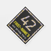 42e verjaardag: Floral Flowers Number, Custom Name Servet (Hoek)