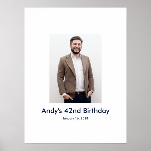 42e verjaardag foto aangepaste Aanmelden Feestbord Poster (Voorkant)