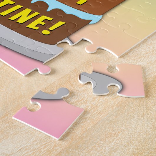 42e verjaardag: Fun Cake and Candles + Custom Name Legpuzzel (Zijkant)