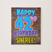 42e verjaardag ~ Fun, door Urban Graffiti geïnspir Legpuzzel (Verticaal)