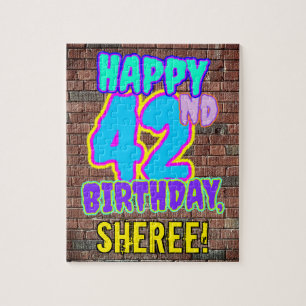 42e verjaardag ~ Fun, door Urban Graffiti geïnspir Legpuzzel