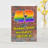 42e verjaardag: Fun Graffiti-geïnspireerde regenbo Kaart (Gele Bloem)