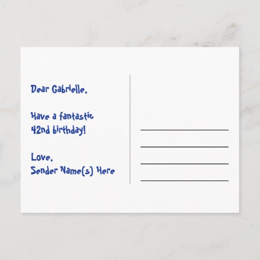 42e verjaardag: Fun Hearts Pattern, Rainbow 42 Briefkaart (Achterkant)