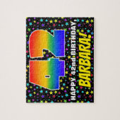 42e verjaardag — Fun, kleurrijk Star Field Pattern Legpuzzel (Verticaal)