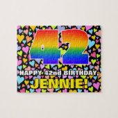 42e verjaardag — Fun, liefhebbende harteschepen +  Legpuzzel (Horizontaal)