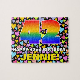 42e verjaardag — Fun, liefhebbende harteschepen +  Legpuzzel