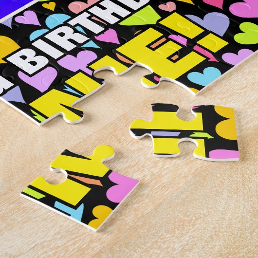 42e verjaardag — Fun, liefhebbende harteschepen +  Legpuzzel (Zijkant)