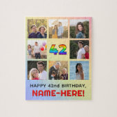 42e verjaardag: Fun Rainbow #, aangepaste naam & f Legpuzzel (Verticaal)