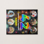 42e verjaardag: Fun Rainbow #, aangepaste naam + f Legpuzzel (Horizontaal)