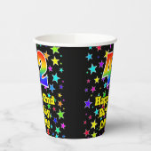 42e verjaardag: Fun Stars Pattern en Rainbow 42 Papieren Bekers (Links)