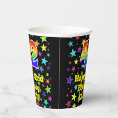42e verjaardag: Fun Stars Pattern en Rainbow 42 Papieren Bekers (Rechts)