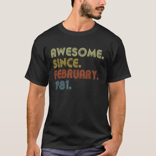 42e verjaardag Geweldige sinds februari 1981 42 ja T-shirt (Voorkant)
