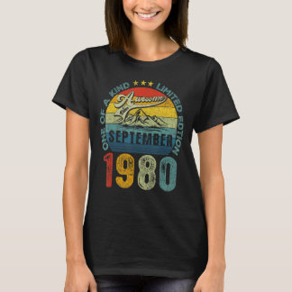 42e verjaardag Geweldige sinds september 1980 42 j T-shirt
