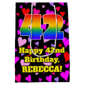 42e verjaardag: Het liefhebbende Kunstpatroon, Reg Medium Cadeauzakje (Achterkant)