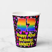 42e verjaardag: Het liefhebbende Kunstpatroon, Reg Papieren Bekers (Achterkant)