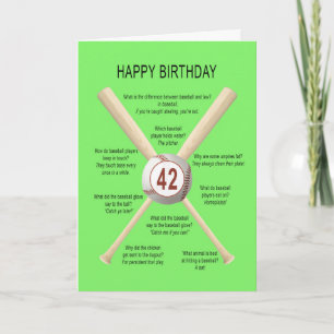 42e verjaardag honkbal grappen kaart
