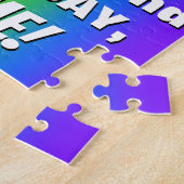 42e verjaardag: kleurrijk, vun regenboogpatroon # legpuzzel (Zijkant)