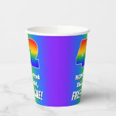 42e verjaardag: kleurrijk, vun regenboogpatroon # papieren bekers (Links)