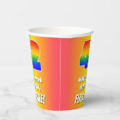 42e verjaardag: kleurrijk, vun regenboogpatroon # papieren bekers (Rechts)