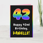 42e verjaardag: kleurrijke regenboog # 42, Naam va Kaart (Voorkant)