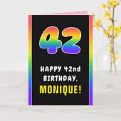 42e verjaardag: kleurrijke regenboog # 42, Naam va Kaart (Gele Bloem)