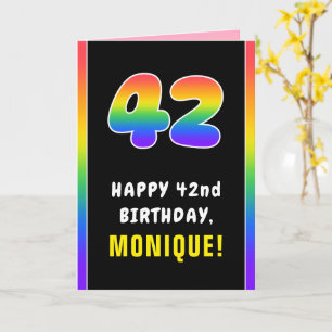 42e verjaardag: kleurrijke regenboog # 42, Naam va Kaart