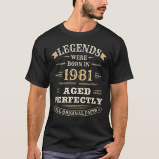 42e verjaardag  Legends Geboren in 1981 42 jaar T-shirt