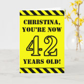 42e verjaardag: Leuke stencil stijl tekst, aangepa Kaart (Gele Bloem)