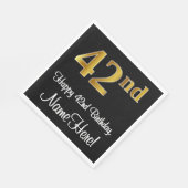 42e verjaardag ~ Luxurieuze Faux Gold-look # Servet (Hoek)