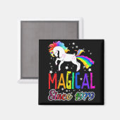 42e verjaardag Magical Farting Unicorn Rainbow 197 Magneet (Voorkant / Achterkant)