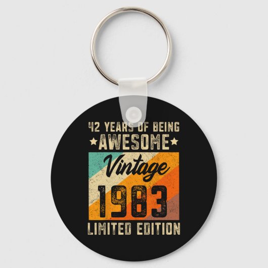 42e verjaardag Mannen 42 jaar oude vrouwen 1983 Li Sleutelhanger (Voorkant)
