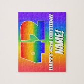 42e verjaardag — Meerkleurig regenboogpatroon "42" Legpuzzel (Verticaal)