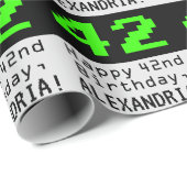 42e verjaardag - Nerdy / Geeky stijl "42" en naam Cadeaupapier (Rol Hoek)