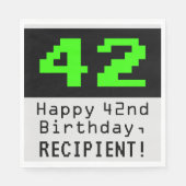 42e verjaardag - nerdy / geeky stijl "42" & naam servet (Voorkant)