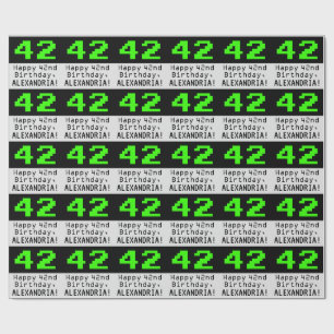 42e verjaardag - Nerdy / Geeky Style "42" en naam Cadeaupapier