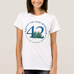 42e verjaardag of jubileum pauwveren t-shirt