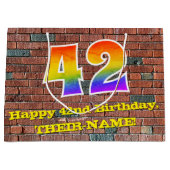 42e verjaardag: Plezier, op graffiti geïnspireerde Groot Cadeauzakje (Voorkant)