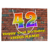 42e verjaardag: Plezier, op graffiti geïnspireerde Groot Cadeauzakje (Achterkant)