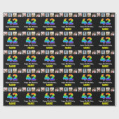 42e verjaardag: Regenboog "42"; Aangepaste foto's  Cadeaupapier (Vlak)