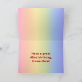 42e verjaardag: Regenboogtekst, aangepaste foto's  Kaart (Binnen)