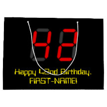 42e verjaardag: Rode digitale klok stijl "42" + na