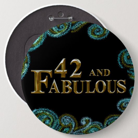 42e verjaardag ronde button 6,0 cm (Voorkant /achterkant)