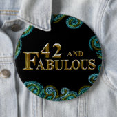 42e verjaardag ronde button 6,0 cm (In situ)