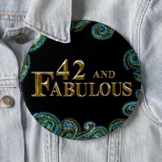 42e verjaardag ronde button 6,0 cm (In situ)